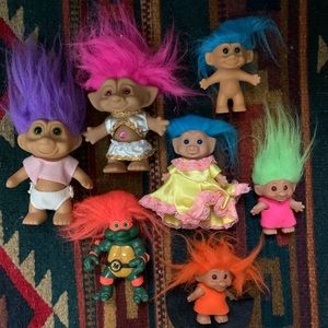 Lot of Vintage Troll Dolls
